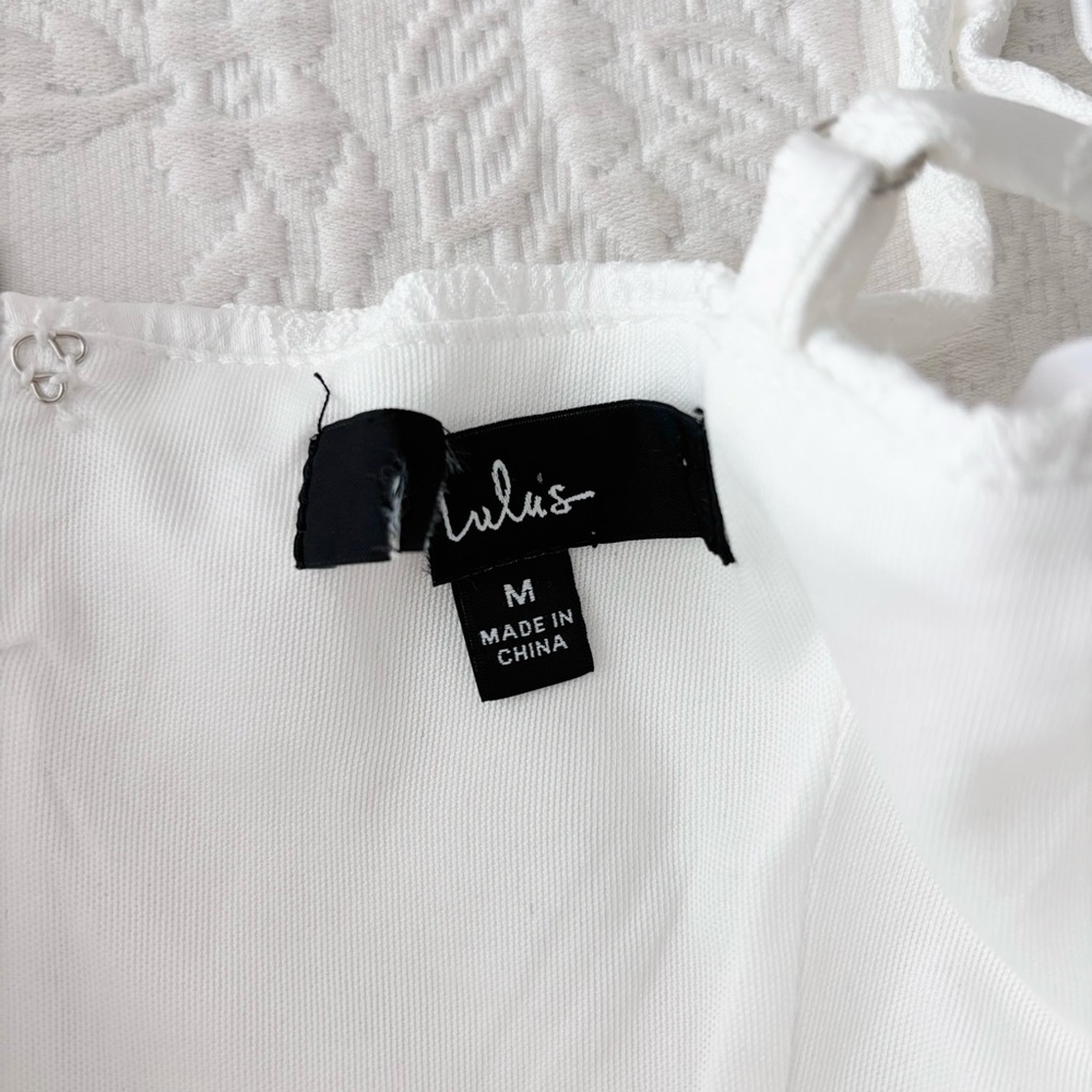 Nwot Lulus Elevated Composure White Jacquard Bust… - image 4